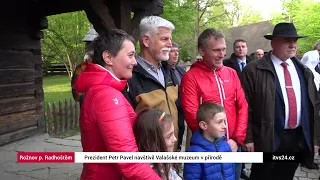 Prezident v rámci návštěvy Zlínského kraje zavítal i do Valašského muzea v přírodě