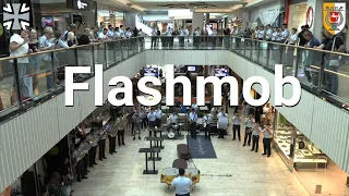 German army band surprises visitors of a shopping mall with a blitz concert