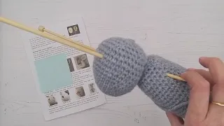 Bunny Video Tutorial 19 - Sewing on Bunny's Head. Learn to Crochet with Wee Woolly Wonderfuls