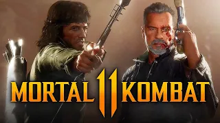 Mortal Kombat 11 - Rambo VS Terminator Gameplay FIRST LOOK! (NEW Intro Dialogue & More!)