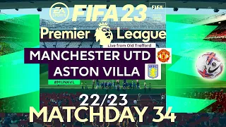 FIFA 23 Manchester United vs Aston Villa | Premier League 2023 | PS4 Full Match