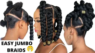 🔥How To: EASY BOX BRAIDS / 🚫 NO RUBBER BAND / YARN METHOD/ TENSION FREE/ Protective Style / Tupo1