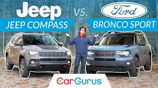 Take your commute off-road | 2022 Jeep Compass Trailhawk vs 2021 Ford Bronco Sport First Edition