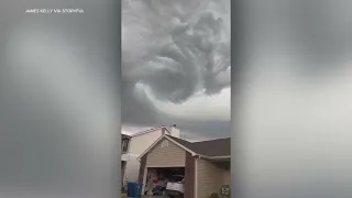 Large cloud swirls in Missouri amid tornado warnings