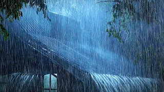 Fall Asleep Soundly & Easily with Dense Heavy Rain On The Roof & Massive Thunder Sounds At Night