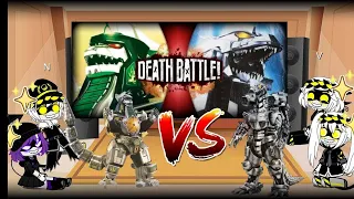 Murder Drones Character React To Dragonzord Vs Mechagodzilla Death Battle (by Death Battle) | GachaR