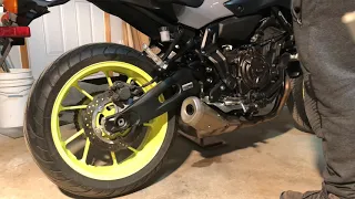 Yamaha FZ-07 Stock exhaust "mod".  Drilled only 4 holes 3/8''