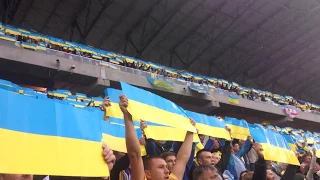 Гимн на стадионе Львов Арена матч Украина - Беларусь 05.09.2015