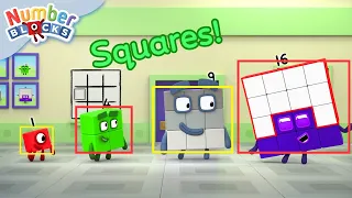 🔲 Squares Adventure! | Learn Shapes & Learn to Count | Numberblocks 🌈