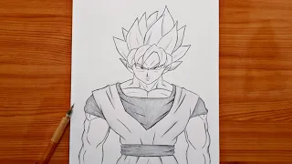 How to draw Goku | Goku Super Saiyan full body step by step | easy drawing tutorial