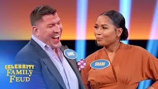 Gotcha! Shani fakes out Dave Diehl at the podium! | Celebrity Family Feud