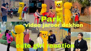 Cute girl reaction teddy bear on lohagarh #cute the teddy