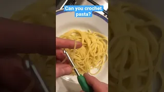 Can you crochet pasta? #shorts #funny #strange #experiment #funnyvideo #pasta #crochet