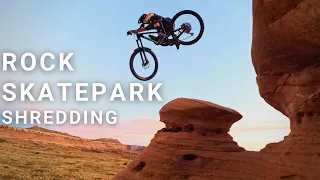 Nate Hills Shows me a Huge Rock Skatepark for MTB in Moab, Utah!