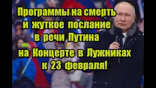 Негативные программы и жуткое послание в реверсе речи Путина на Концерте в Лужниках к 23 февраля