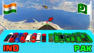 India Vs Pakistan | Gta 5 Indian Cars Vs Pakistan Cars Long Jump Challenge | Gta 5 Gameplay