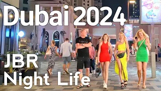 Dubai  [4K] Night JBR, Jumeirah Beach Residence Walking Tour 🇦🇪