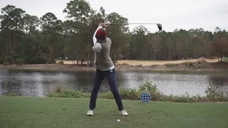 PERNILLA LINDBERG - FACE ON DRIVER SWING REGULAR & SLOW MOTION TIBURON GOLF COURSE 2014 CME 1080p HD