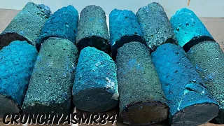 Teal & Blue Chalk Cylinders | Oddly Satisfying | ASMR | Sleep Aid