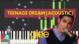 Teenage Dream (Acoustic) - Glee (Darren Criss) | Piano Accompaniment Tutorial (Synthesia)