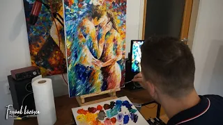 How to paint Leonid Afremov painting lessons LOVE by Laki Béla. Like Afremov painting tutorial!FULL!