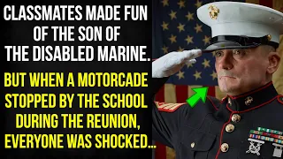 They were shocked to see the son of the disabled marine at the reunion. No one expected such a turn…