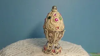 яйцо шкатулка  из джута декор на Пасху