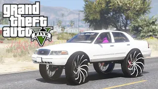 GTA 5 Real Hood Life #56 Franklins Crown Victoria on 34s!! (GTA 5 Hood Life Mods)