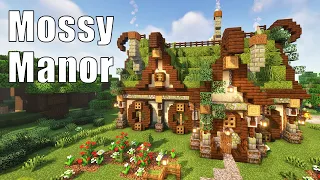 Minecraft Mossy Manor House tutorial | Fantasy Moss Cottage build