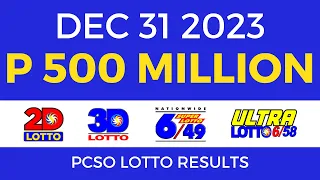 Lotto Result December 31 2023 9pm PCSO