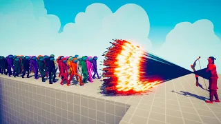 100x AMONG US UNIT vs GODS on BRIDGE ► Totally Accurate Battle Simulator TABS