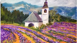 How to Paint Lavender Fields in Provence France with Ginger Cook Beginner Acrylic Painting Tutorial