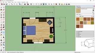 SketchUp Tutorials for Interior design - 42 Room plan 2D dimension