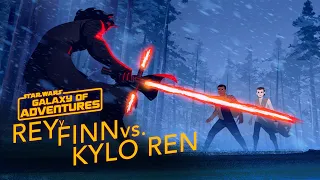 Rey y Finn vs. Kylo Ren | Star Wars: Galaxy of Adventures