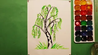 Рисунок "БЕРЁЗА🌳" для детей | Как нарисовать берёзу | Познавательный урок рисования