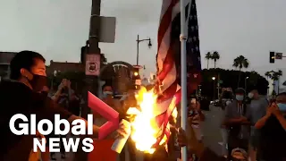 George Floyd death: Protesters take to the streets in Los Angeles