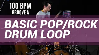 Basic Pop / Rock Drum Loop 100 BPM // The Hybrid Drummer