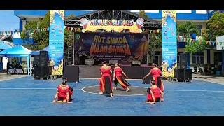 Sanggar Pesona SMPN  22 Samarinda Juara l Lomba Tari Tradisional HUT SMA Negeri 2 Samarinda 2023