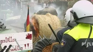 Angry farmers protest in Brussels and warn the EU is "drowning in milk"