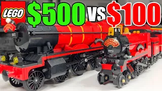 $100 vs $500 LEGO Harry Potter HOGWARTS EXPRESS Comparison!