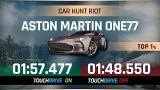 Asphalt 9 Car Hunt Riot - ASTON MARTIN ONE77 - Touchdrive & Manual Laps - COASTAL LOOP