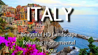 ITALY | 1 Hour |  4K | Relaxing Music to Focus | Bird View | Drone Footage | Flying Above | Piano