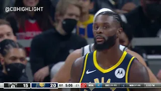 Lance Stephenson did his first three in this season and did the air guitar vs  Nets