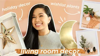 HUGE LIVING ROOM HOME DECOR HAUL | Affordable Holiday Decorations, Wishlist Plants Target, HomeGoods