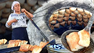 Самаркандская слоеная самса в тандыре и уличная еда | street food of Samarkand