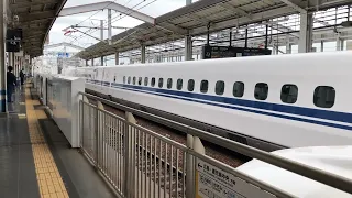 山陽新幹線　N700系S   のぞみ94号　東京行き　岡山駅到着　＋　N700系A  のぞみ123号　博多行き　岡山駅到着