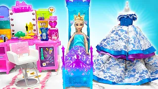 Routine matinale de la maison d’une poupée princesse avec Elsa || BRICOLAGES AMUSANTS 🏰👑👑