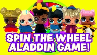 LOL Surprise Dolls Aladdin Spin the Wheel Play-Doh Dress Up Game! W/ Queen Bee, Great Baby and Angel