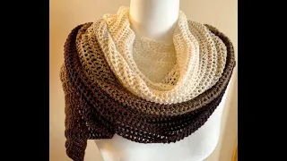 Ombre Crescent Moon Shawl - lacy crochet shawl - semi-circle shawl using fingering yarn