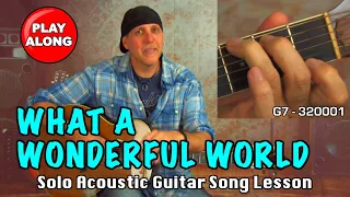 Guitar song lesson learn What A Wonderful World w/play along & strumming